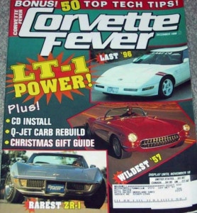 CORVETTE FEVER 1996 DEC - LAST C4, '71 ZR-1, ALMOND,78 PACE, RADIO FACES, Q-JET